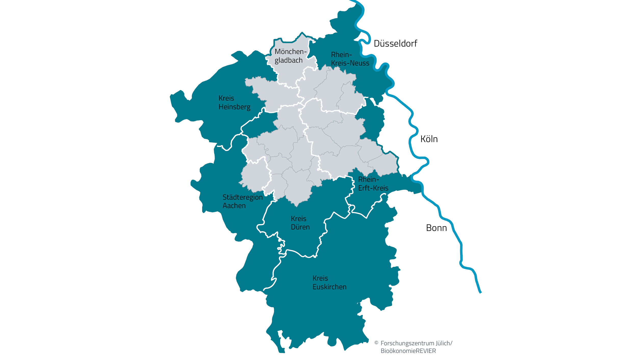 Karte des Rheinischen Reviers