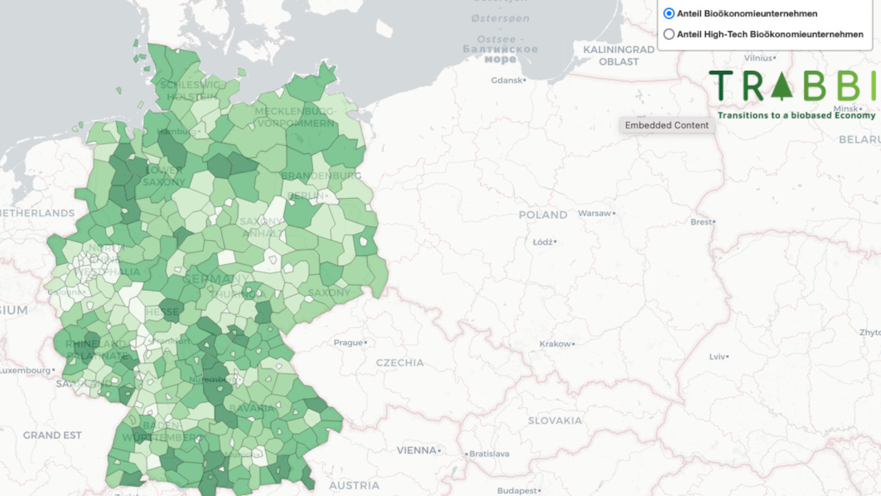 Eine KI-basierte Karte der Bioökonomie-Aktivitäten in Deutschland