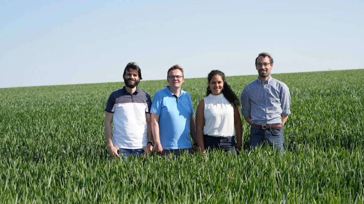 Das NutriSen-Team: Alaa Oughli, Tobias Vöpel. Débora Moretti und Nicolas Plumeré.