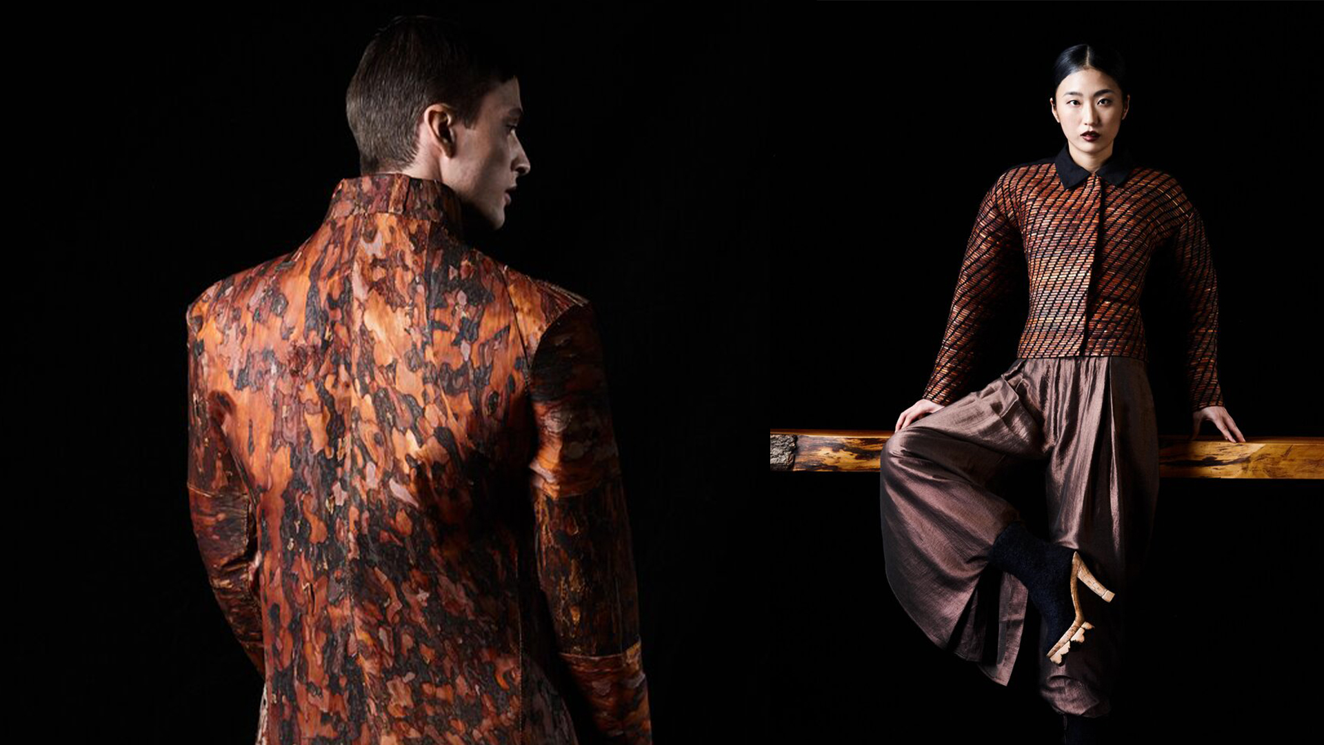 Jackets aus Kiefernrinde Modedesign Charlett Wenig & Johanna Hehemeyer-Kürten