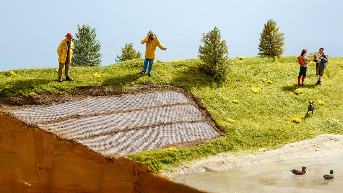 Fraunhofer entwickelt biobasierte Geotextilien. 