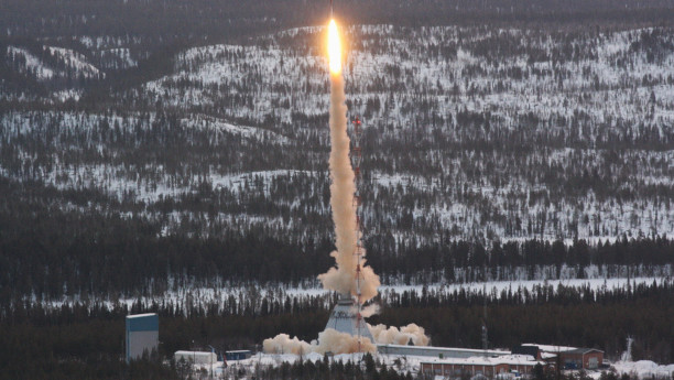 Start der Forschungsrakete TEXUS-49 vom Esrange Space Center in Kiruna, Nordschweden