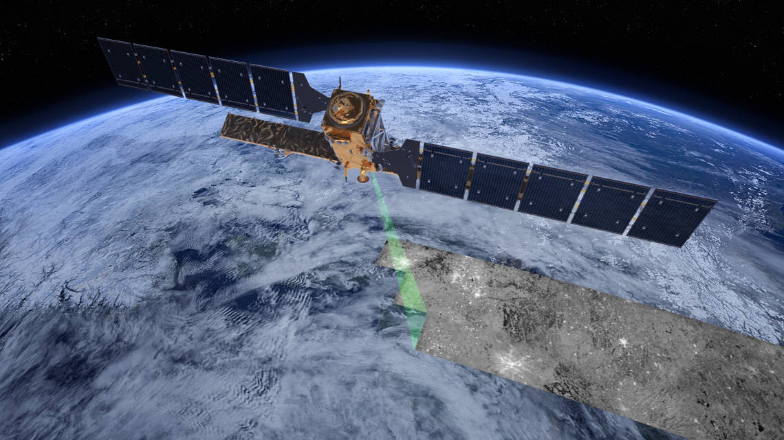 Der Satellit Sentinel-1 liefert Radardaten für das Copernicus-Programm.