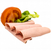 Wurstscheiben mit Tomaten garniert
